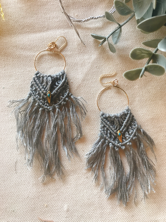 MACRAME✴︎ピアス 1枚目の画像