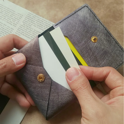 大人シルバーのアンティーク調レザー名刺入れ  カードケース  革 6枚目の画像