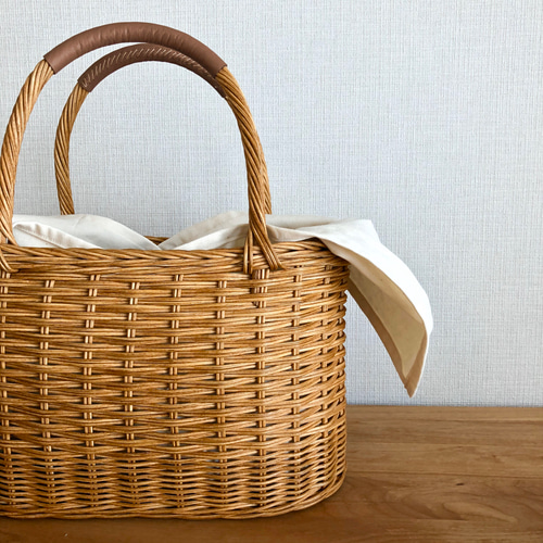 セール】ストライプショルダーくったり編みカゴトートバッグ