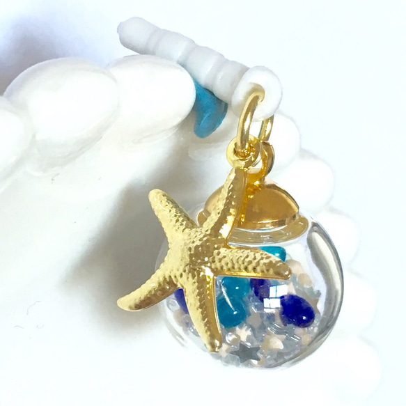 きらきらブルー　イヤホンジャック　small　Star＆星の砂＆starfish 3枚目の画像
