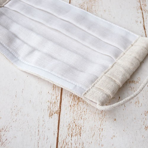 ニット布製マスク  生成り 1枚入 hint-44 3枚目の画像