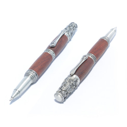 Victorian Style Wooden Ballpoint Pen Cocobolo+Pewter 第1張的照片