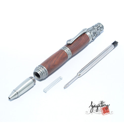 Victorian Style Wooden Ballpoint Pen Cocobolo+Pewter 第4張的照片