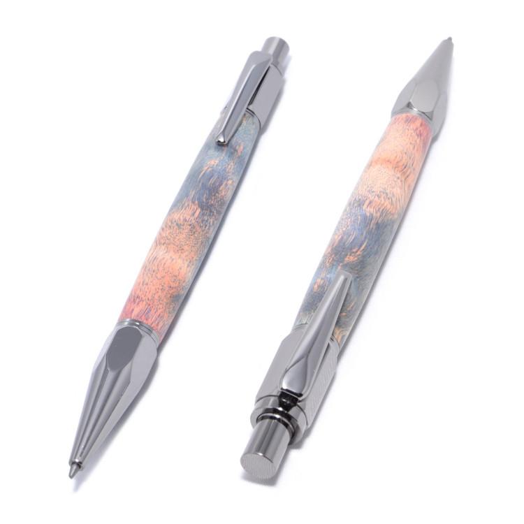 木製　2mm芯　シャープペンシル　消しゴム付（パドック；ガン・メタル）