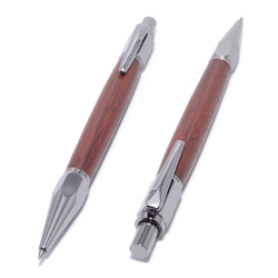 手工製作的豪華木製 2 毫米芯機械鉛筆橡皮擦卷筆刀，帶捲筆刀圍場青銅色 第1張的照片