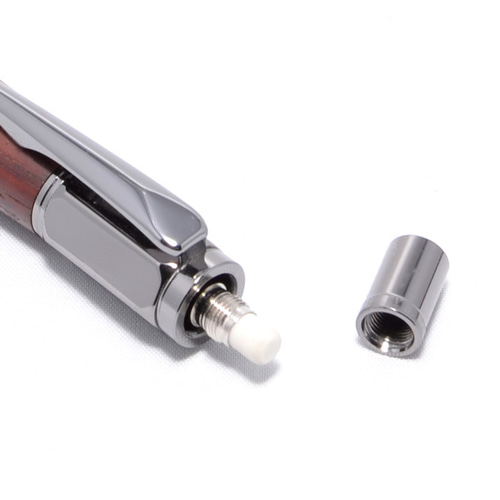 木製2mm芯シャープペンシル消しゴム付（パドック；ガン・メタル）