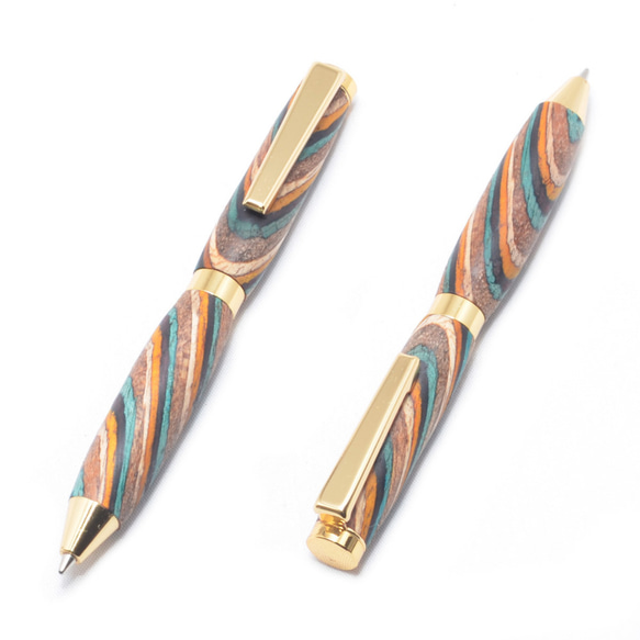 Handmade Wooden Mini Twist Pen (Dyed Wood; 24K Gold Plated) 第1張的照片