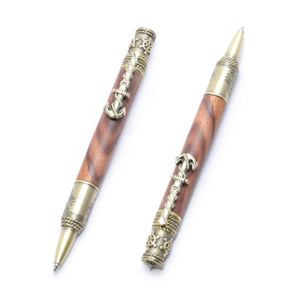 【受注製作】海と船　手作り木製の回転式ボールペン（ココボロ；真鍮のメッキ） 【受注製作】海と船　手作り木製の回転式ボールペン（ココボロ；真鍮のメッキ） 【受注製作】海と船　手作り木製の回転式ボールペン（ココボロ；真鍮のメッキ） FK1691883569(12935円)