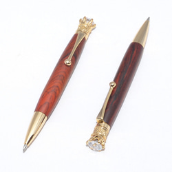 Handmade Wooden Twist Pen 'The Crown' (Cocobolo; 24k Gold) 第2張的照片