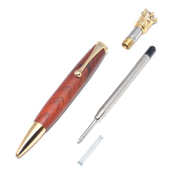 Handmade Wooden Twist Pen 'The Crown' (Cocobolo; 24k Gold) 第5張的照片