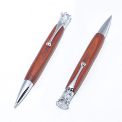 Handmade Wooden Twist Pen 'The Crown' (Cocobolo; Chrome) 第1張的照片