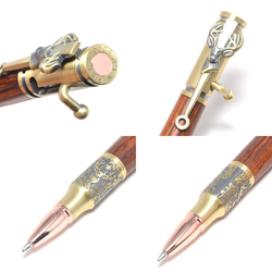 Deer Bolt Action 手工木製圓珠筆（Cocobolo；鍍黃銅） 第3張的照片