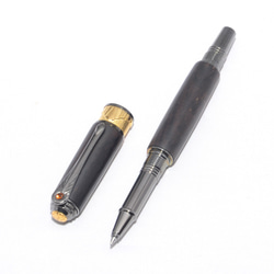 手作り万年筆 ゼブラウッド 中字 手作り 木製 高級 万年筆 回転式キャップ 中字 カートリッジ