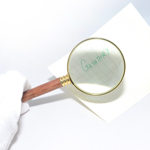 クリスマス セール 木製 虫眼鏡 ルーペ 拡大鏡 （ゼブラウッド、24金