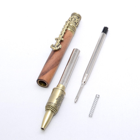 Handmade Wooden Twist Pen 'The Sea' (Cocobolo; Pewter Plated 第5張的照片