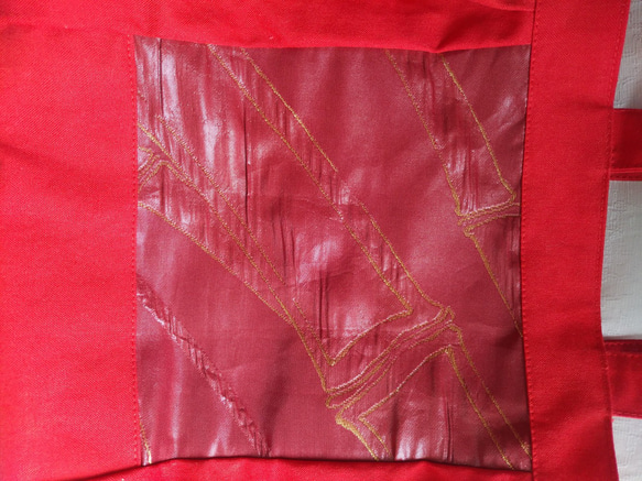正絹帯使用　トートバッグ　グラニーバッグ　帯リメイク　着物リメイク 4枚目の画像