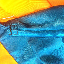 撥水加工生地エコバッグ　オレンジ　青色雲和柄仕様　エコバッグ　トートバッグ　 6枚目の画像