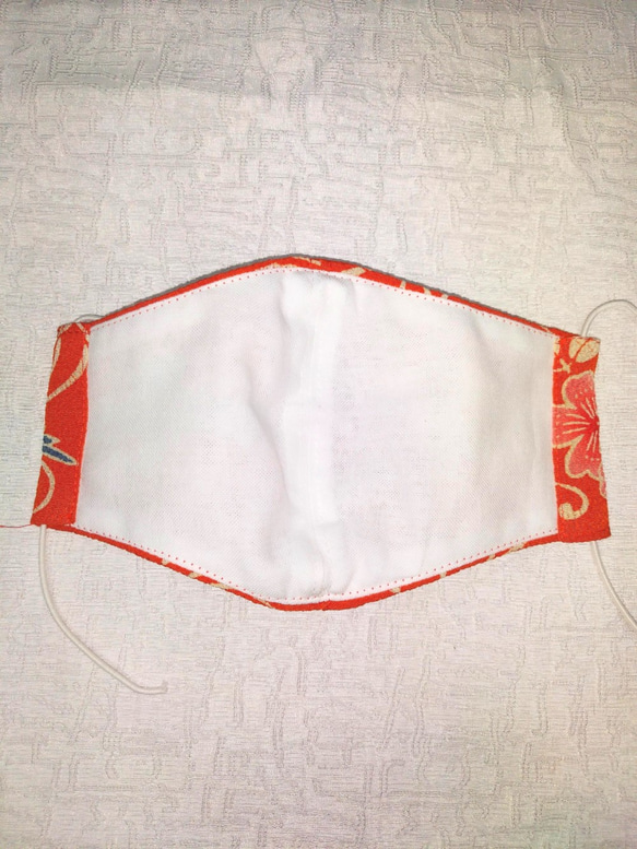 沖縄　紅型　三層立体構造布マスク　鶴 3枚目の画像