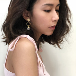 Venus Earrings 天然粉水晶原礦吊墜設計耳環 第5張的照片