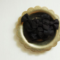 【オーダー】花束リボンブローチ(ブラック) 3枚目の画像