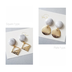 【2type】mable cabochon♡Simple pierce 2枚目の画像