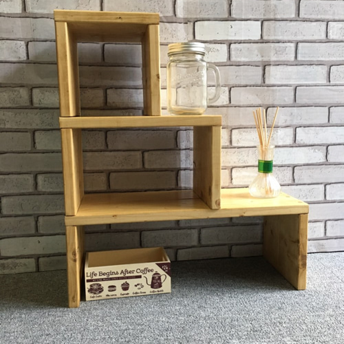 アイデアラック☆人気☆棚・3個セット・アンティーク風☆コの字ラック