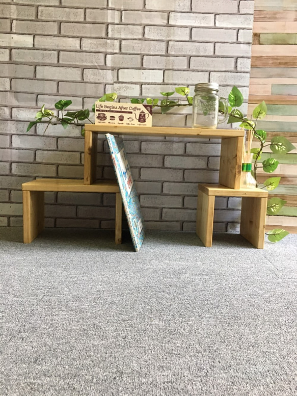 アイデアラック☆人気☆棚・3個セット・アンティーク風☆コの字ラック