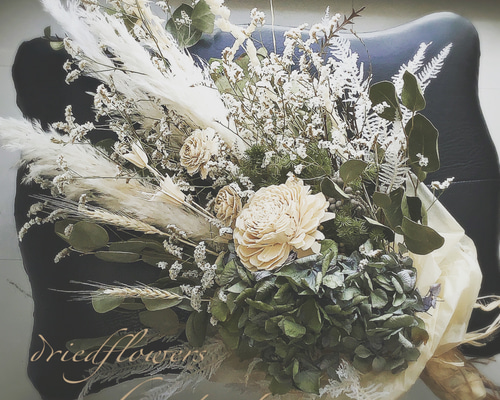 ドライフラワー スワッグ ナチュラルホワイト ドライフラワー AiR feat