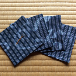 木綿の着物端切れのコースター(4枚組) 2枚目の画像