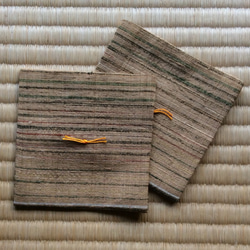 紬の着物端切れのコースター(4枚組) 1枚目の画像