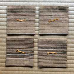紬の着物端切れのコースター(4枚組) 4枚目の画像