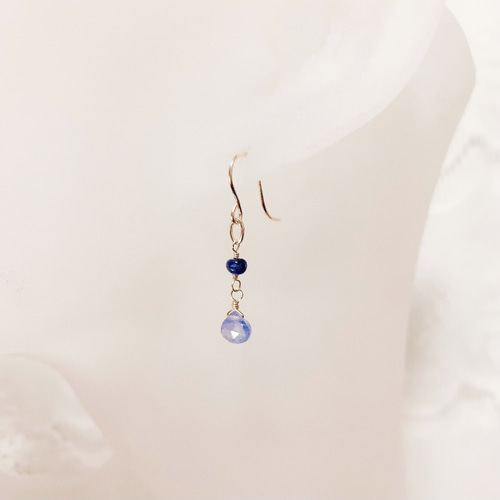 14kgfタンザナイト・ブルーサファイアピアス/イヤリング