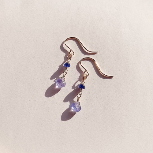 14kgfタンザナイト・ブルーサファイアピアス/イヤリング