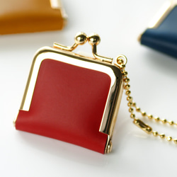 フェラーリ　がま口　化粧品小物アクセサリー入れ 名入れ無料】大人色 本革レザー がま口 ミニアクセサリーケース