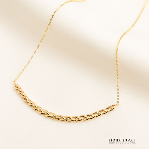 18K*手作りの編み込みのゴールドネックレス【送料無料】 ネックレス