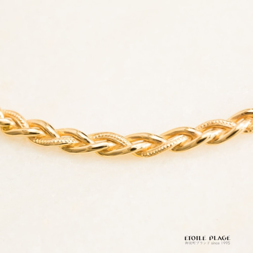 18K*手作りの編み込みのゴールドネックレス【送料無料】 ネックレス