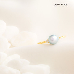 空色ブルーのアコヤ真珠のダイヤモンドリング【送料無料】 8枚目の画像