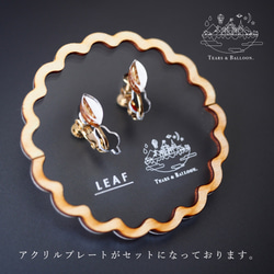 リーフイヤリング/ピアス(樹脂/チタンへ変更可)　アクリルプレート/ギフトケース付き　感謝価格　春 2枚目の画像