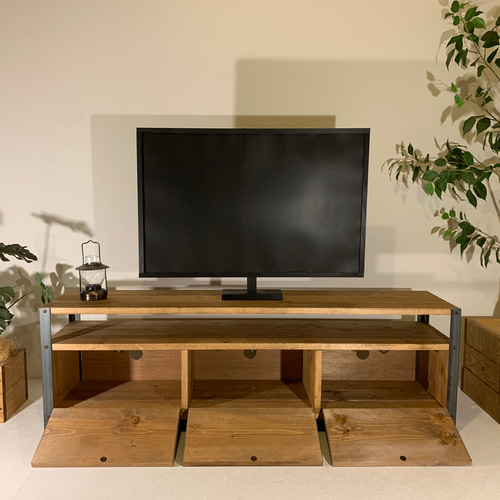 アイアン＆ウッド ローボード 1200×380 テレビ台 TV台 シェルフ
