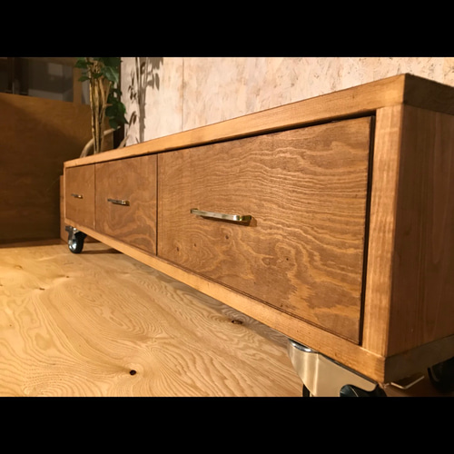 ローボード 1200 テレビ台 サイドボード TVボード シェルフ キャスター