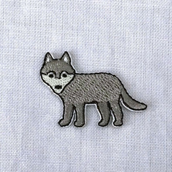 アップリケワッペンオオカミ ミニ 2枚 UI 狼 W-1831 ウルフ おおかみ　入園入学 2枚目の画像