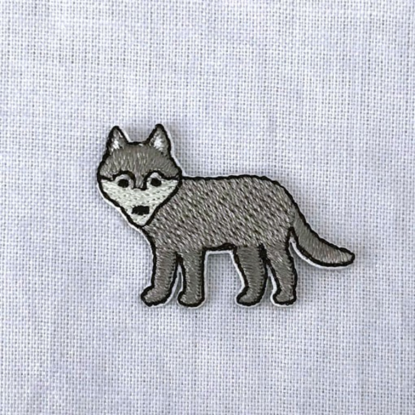 アップリケワッペンオオカミ ミニ 2枚 UI 狼 W-1831 ウルフ おおかみ　入園入学 2枚目の画像