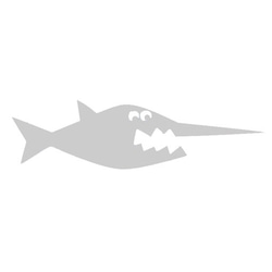 ドイツBS社 リフレクター アップリケ　ノコギリ鮫　　魚　w-1901 2枚目の画像