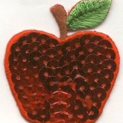 アップリケスパンコール ワッペン りんご シークイン W-0284 3枚目の画像