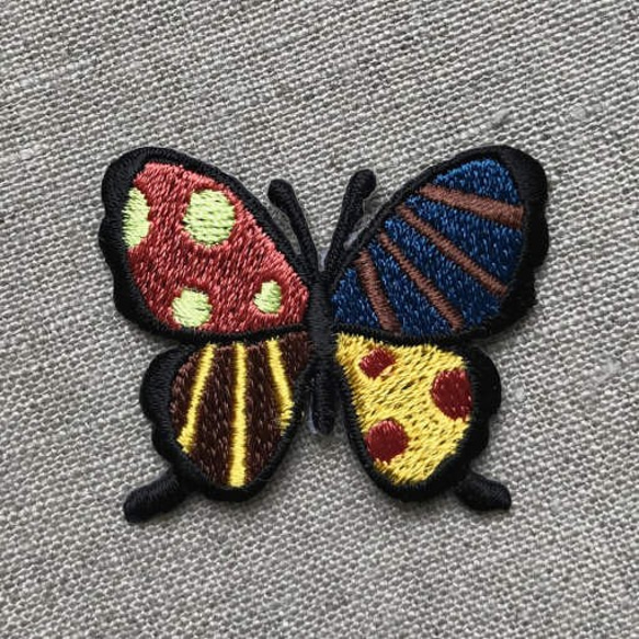 アップリケワッペン フォークロア　バタフライ ドット 蝶々ちょう ボヘミアン TB W-1968 2枚目の画像