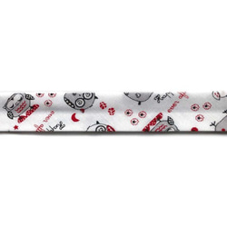 スペイン バイアステープ1mX18mm フクロウ ホワイト 鳥 m-0293 梟 バード 1枚目の画像