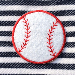 アップリケワッペン 野球ボール ビッグ3枚 部活 スポーツ ベースボール UI  W-0871 2枚目の画像