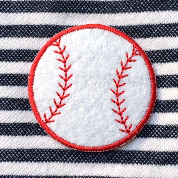 アップリケワッペン 野球ボール ビッグ3枚 部活 スポーツ ベースボール UI  W-0871 2枚目の画像