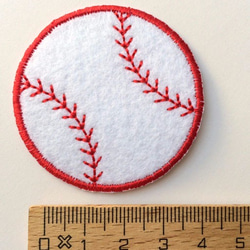 アップリケワッペン 野球ボール ビッグ3枚 部活 スポーツ ベースボール UI  W-0871 3枚目の画像