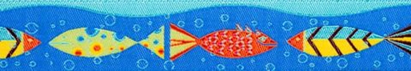アメリカデザイン  チロル刺繍リボン80cm-魚の学校 4枚目の画像